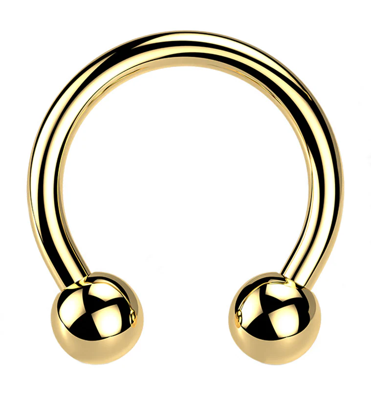 Gold PVD Basic Titanium Circular Barbell - Mrs Treak