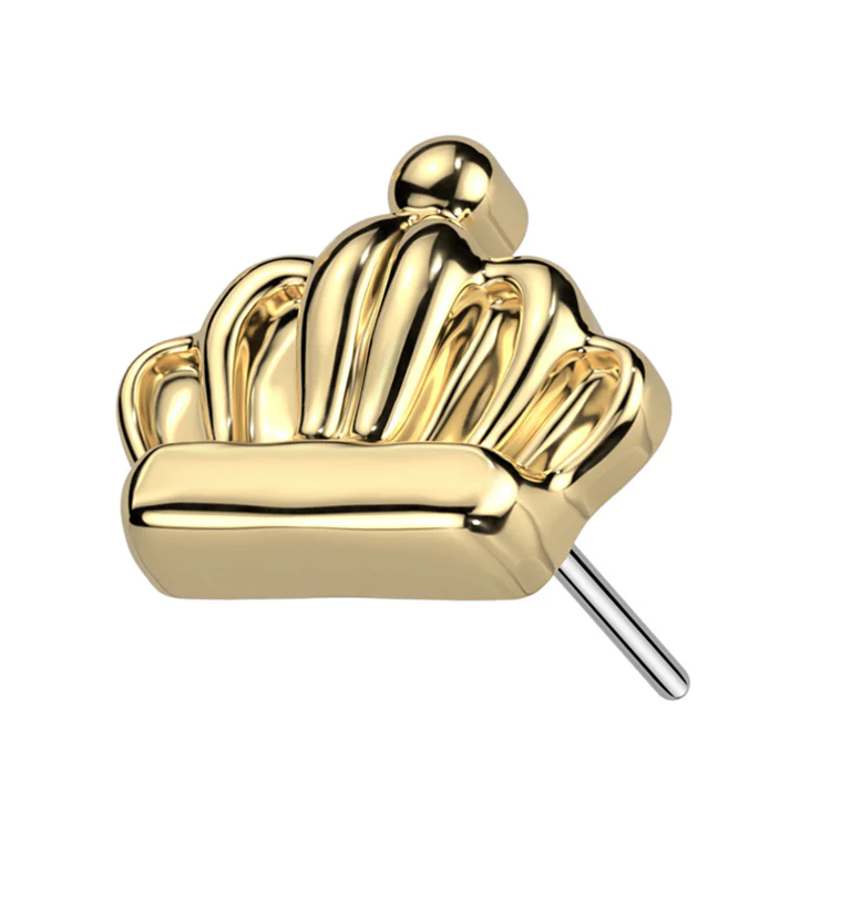 Gold PVD Crown Threadless Titanium Top - Mrs Treak