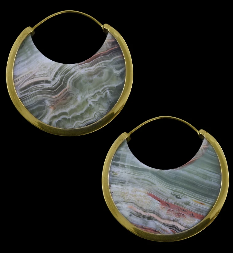 Falcate Green Onyx Stone Ear Weights - Mrs Treak