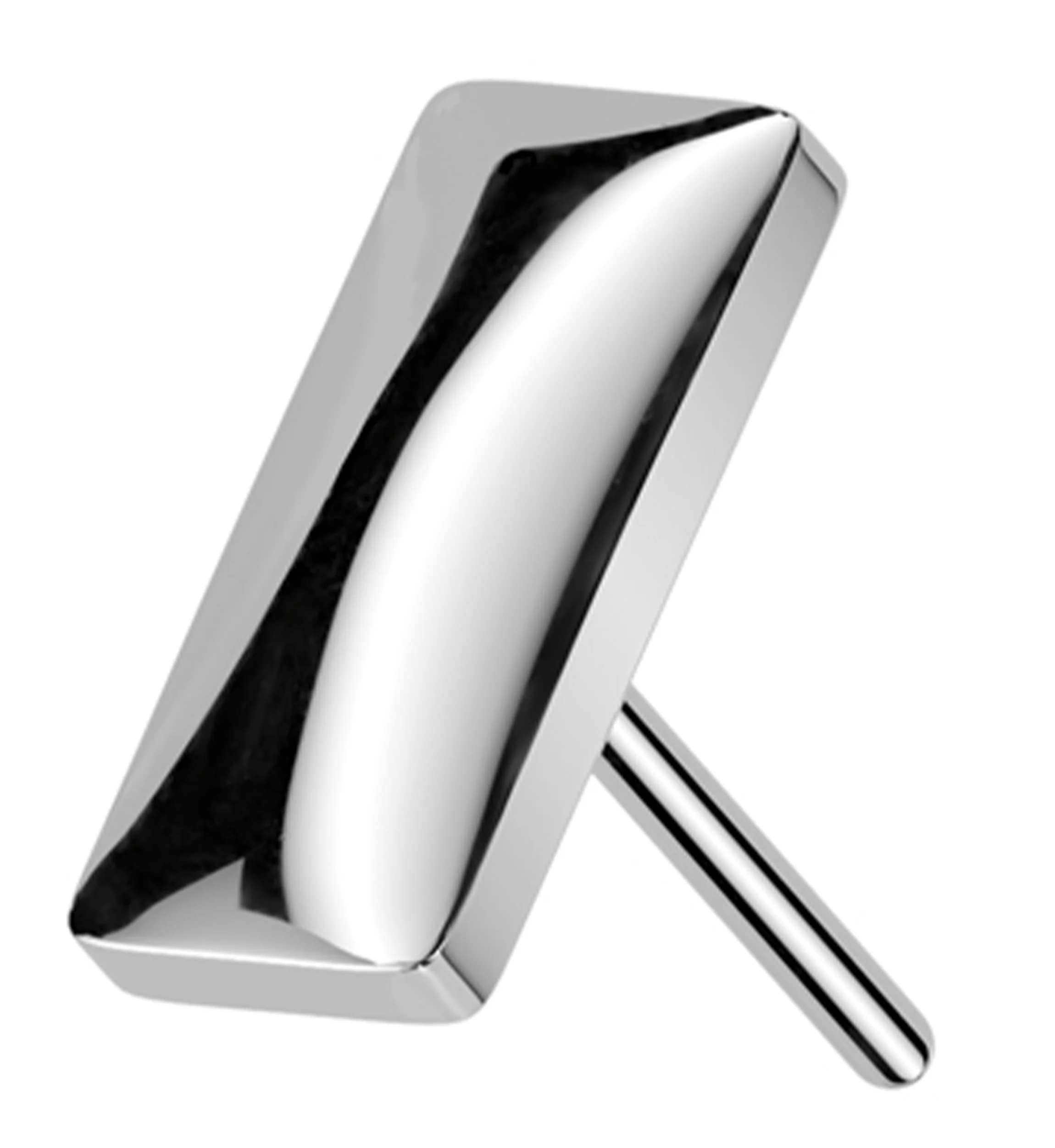 Rounded Rectangle Titanium Threadless Top - Mrs Treak