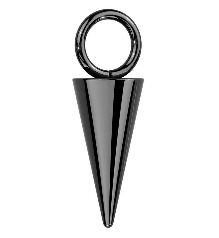 Black PVD Cone Titanium Charm - Mrs Treak