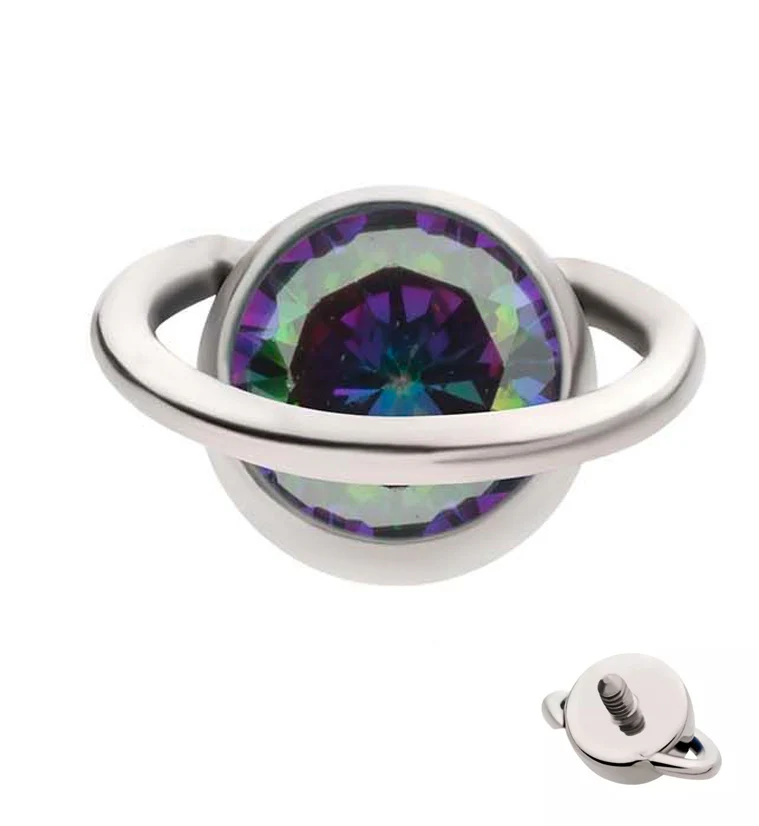 Orbit Black Aurora CZ Titanium Internally Threaded Top - Mrs Treak