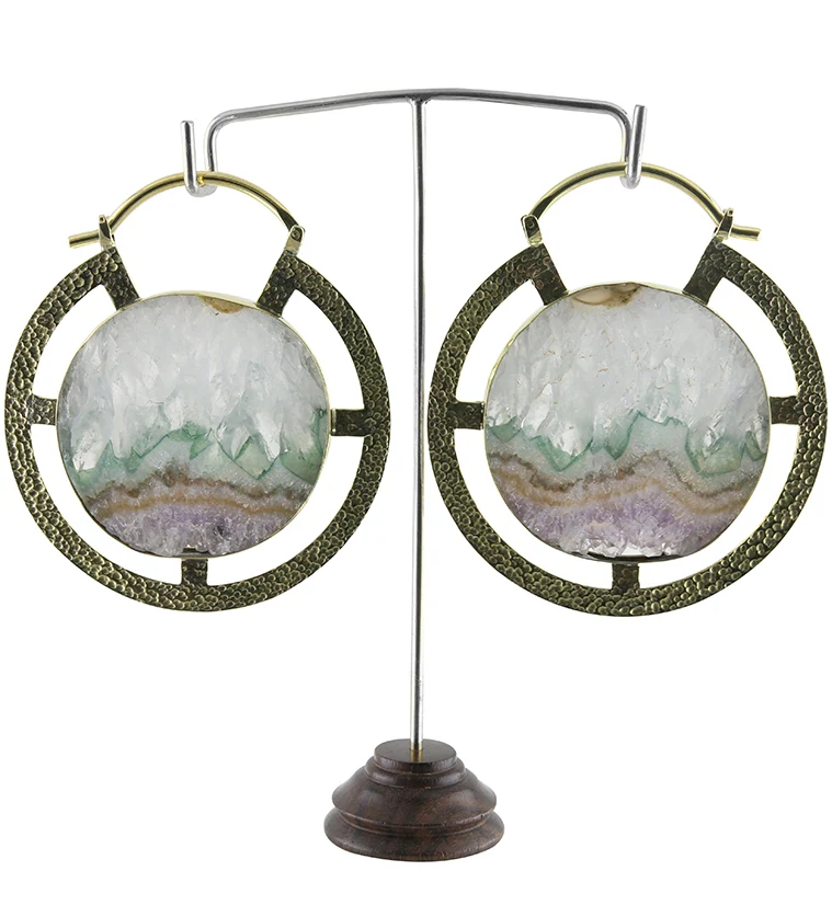 Byzantine Amethyst Slice Ear Weights - Mrs Treak