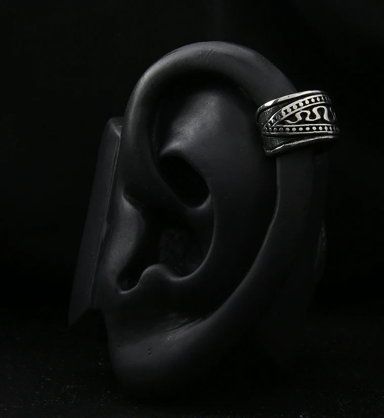 Squiggle White Brass Ear Cuff - Mrs Treak