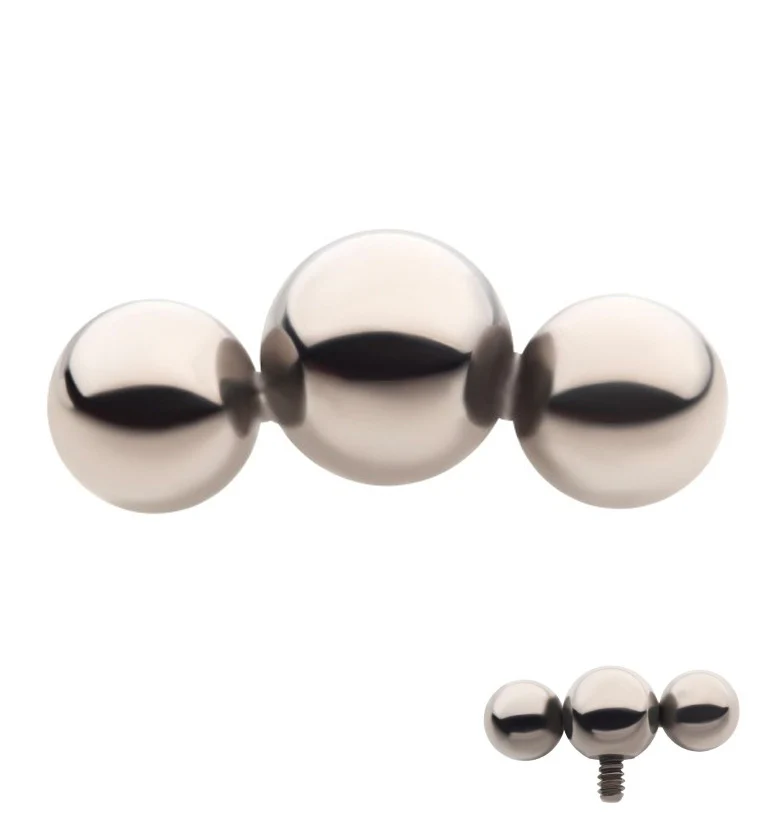 Triple Ball Titanium Internally Threaded Top - Mrs Treak