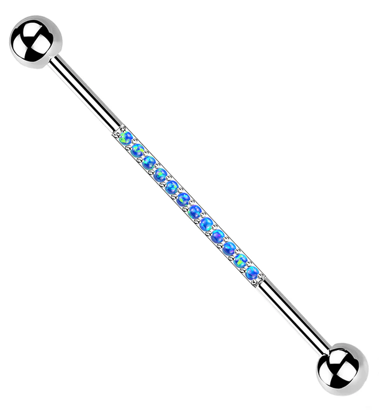 Center Line Blue Opalite Titanium Industrial Barbell - Mrs Treak