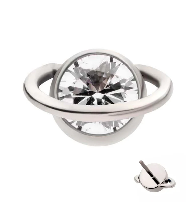 Orbit Clear CZ Titanium Threadless Top - Mrs Treak