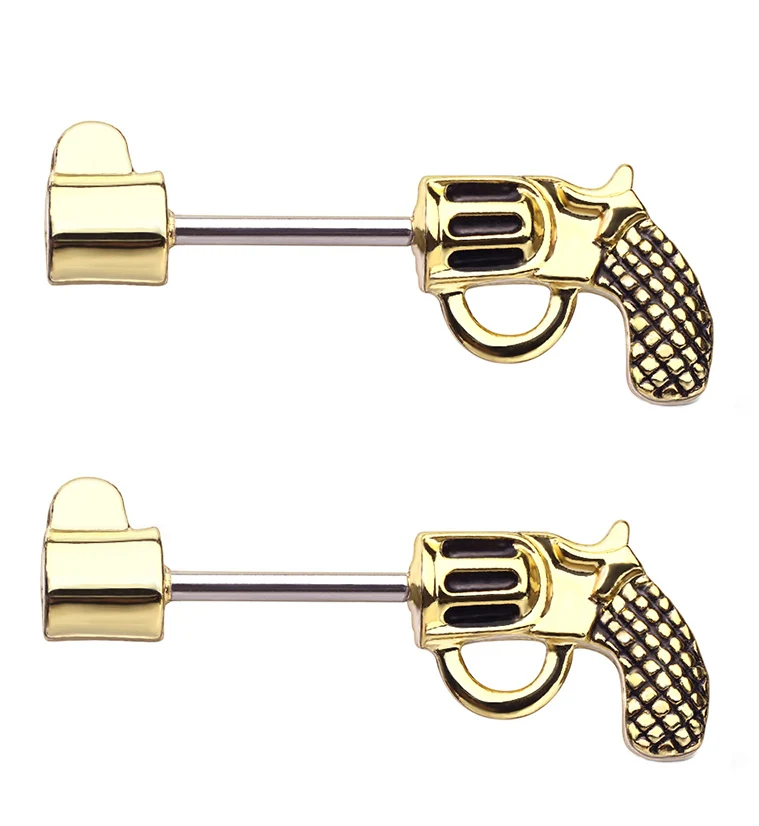 14G Gold PVD Revolver Nipple Ring - Mrs Treak