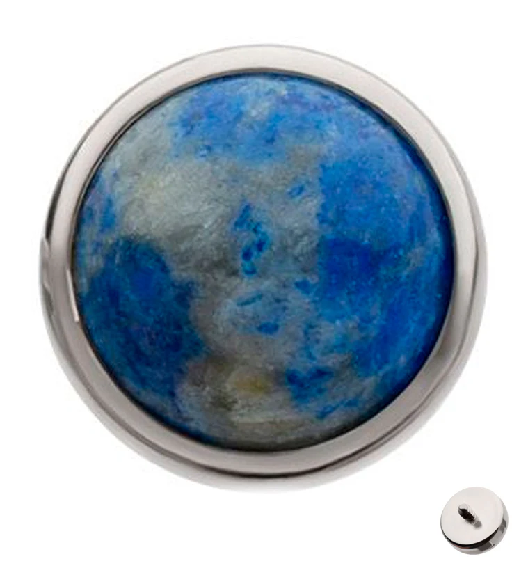 Bezel Lazurite Stone Titanium Internally Threaded Top - Mrs Treak