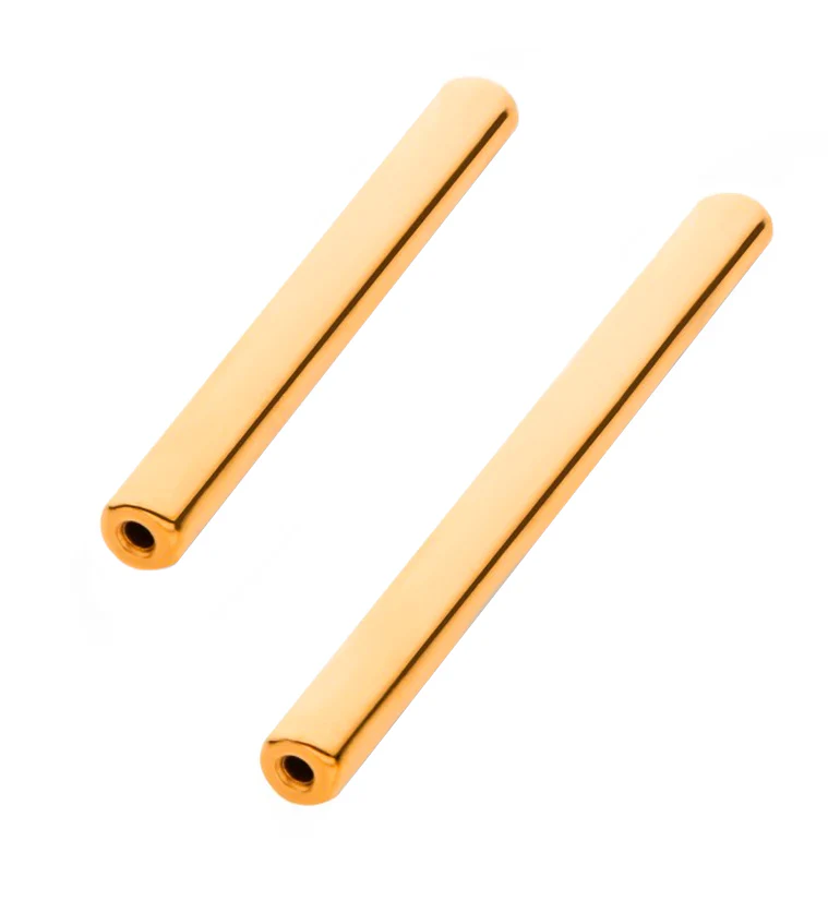 24kt Gold PVD Titanium Threadless Bar - Mrs Treak