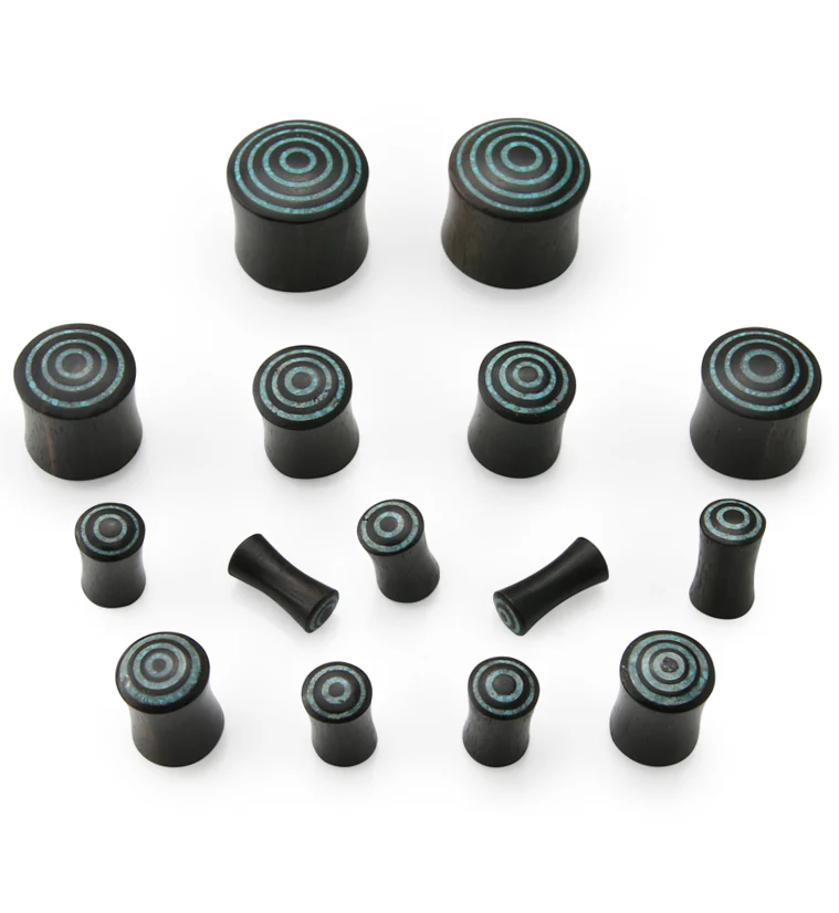 Target Turquoise Howlite Stone Inlay Areng Wooden Plugs - Mrs Treak