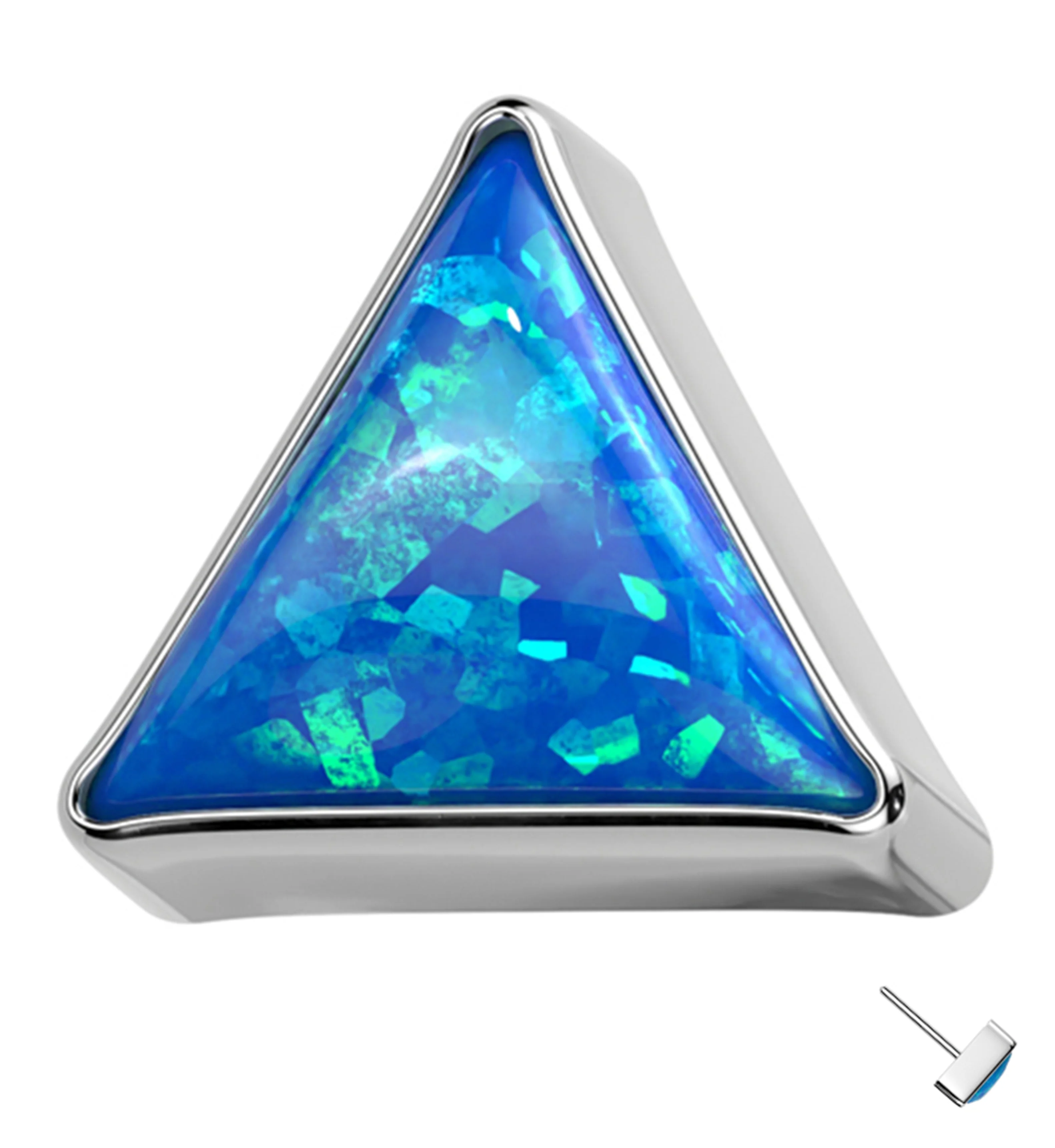 Triangle Blue Opalite Titanium Threadless Top - Mrs Treak