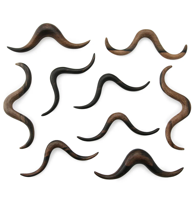 Handlebar Mustache Areng Wooden Septum Bar - Mrs Treak