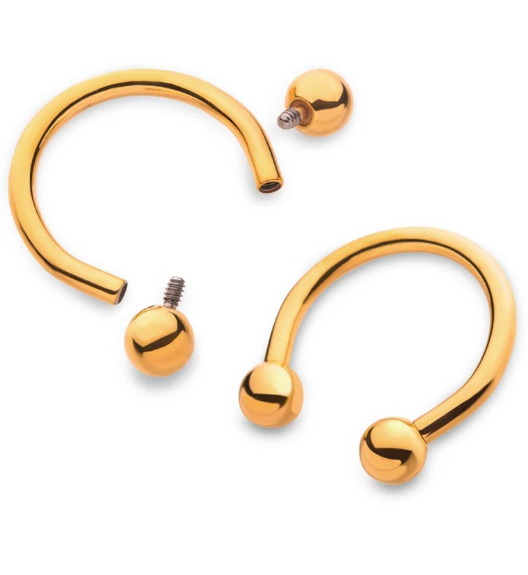 24kt Gold PVD Titanium Circular Barbell - Mrs Treak