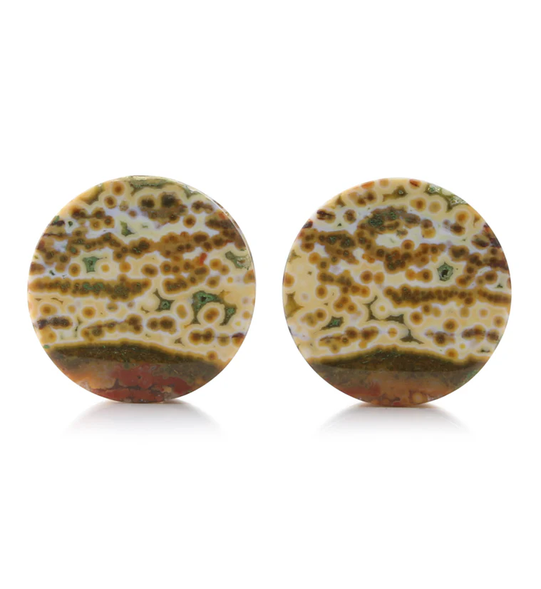 Ocean Jasper Stone Plugs 3/4