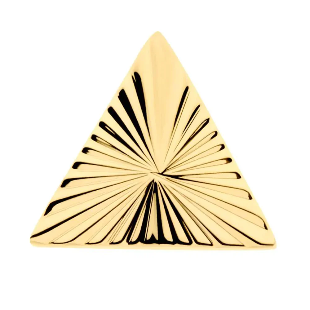 24kt Gold PVD Score Triangle Titanium Threadless Top - Mrs Treak