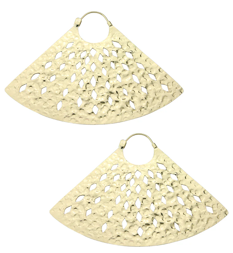 Stamped Vane Brass Ear Weights / Hangers - Mrs Treak