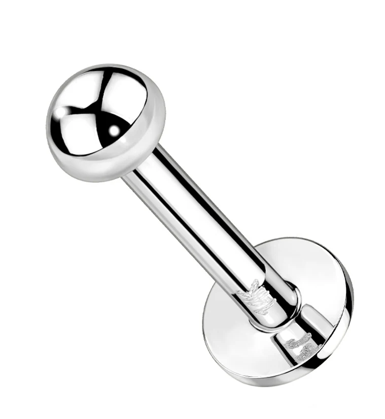 14kt White Gold Dome Labret - Mrs Treak