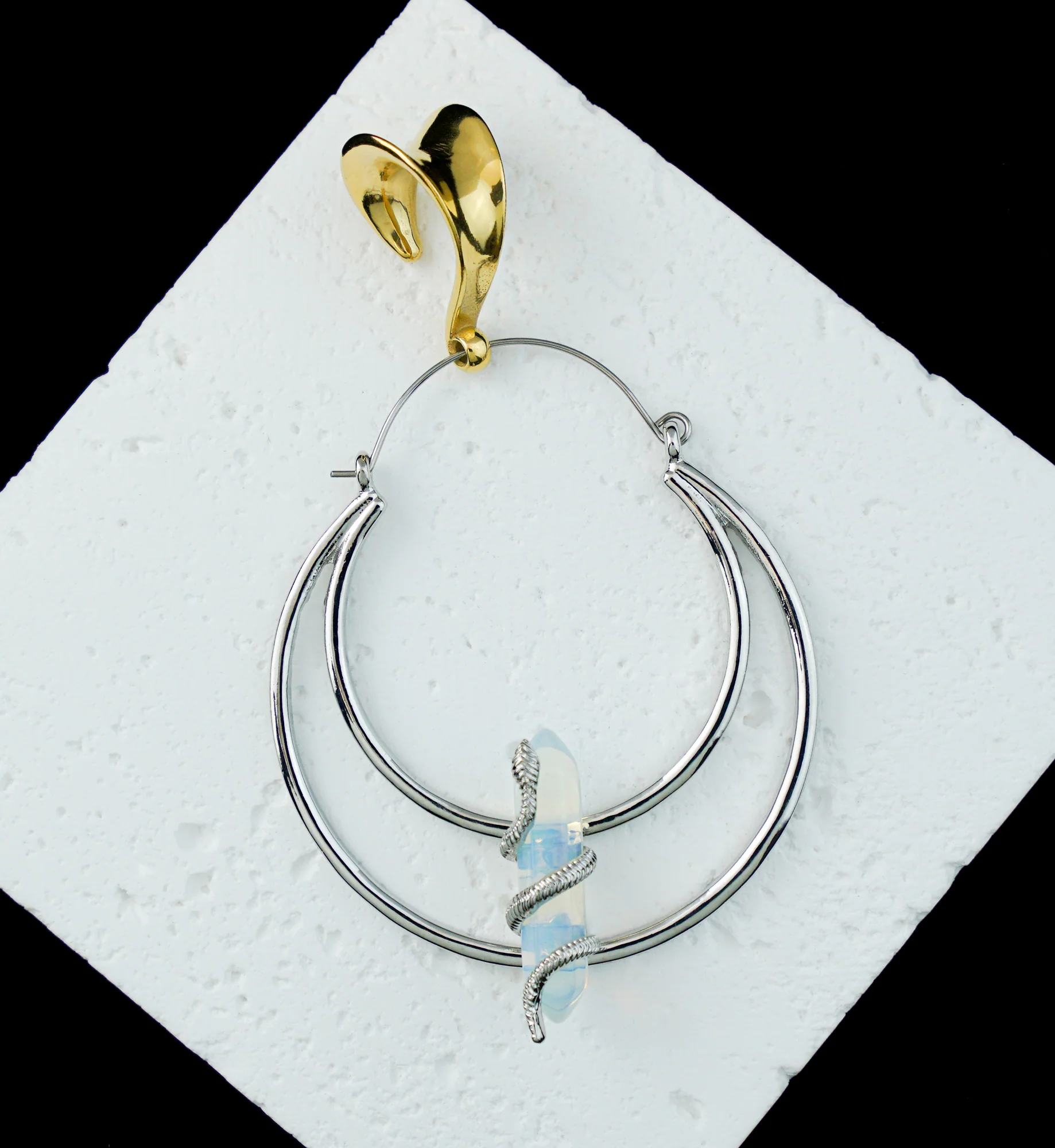 Gold PVD Saddle Hanger Stainless Steel Ear Weights - Mrs Treak