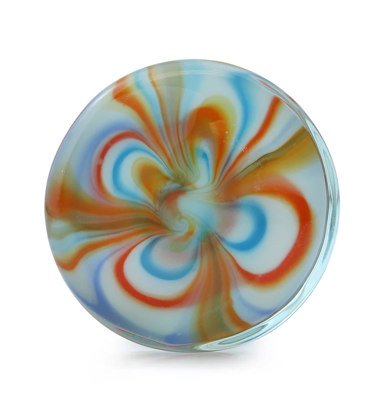 Multi Chroma Swirl Glass Double Flare Plugs - Mrs Treak