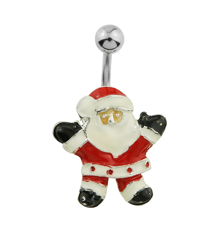Santa Claus Stainless Steel Belly Button Ring - Mrs Treak