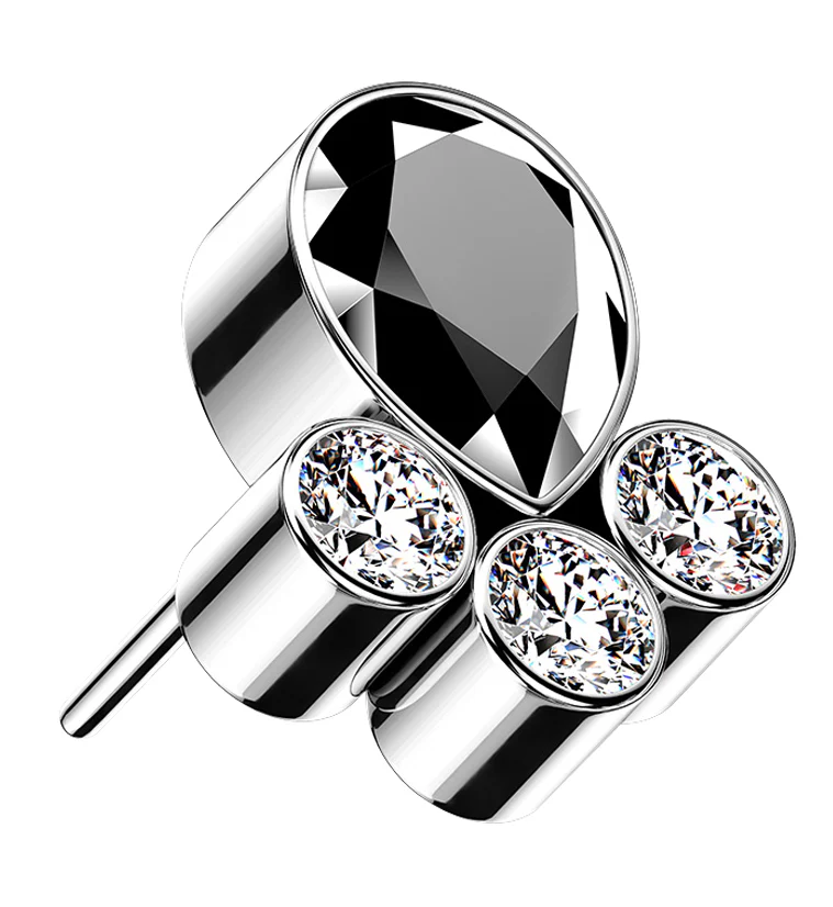 Dab Black CZ Titanium Threadless Top - Mrs Treak