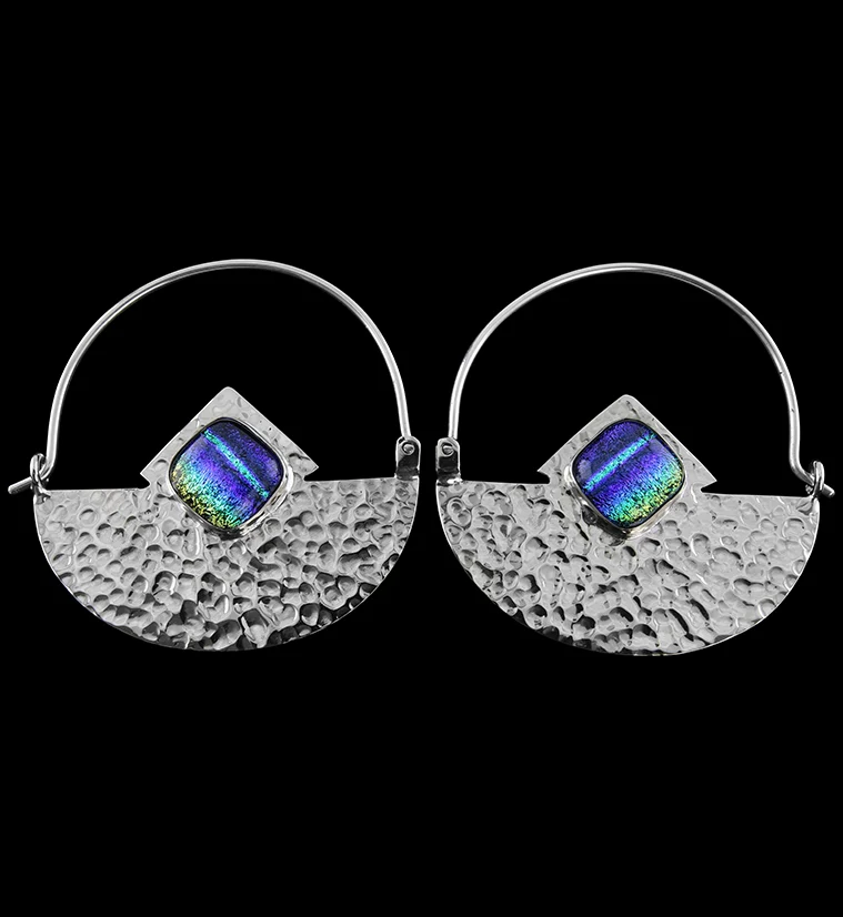 14G Accord Dichroic Glass White Brass Hangers - Mrs Treak