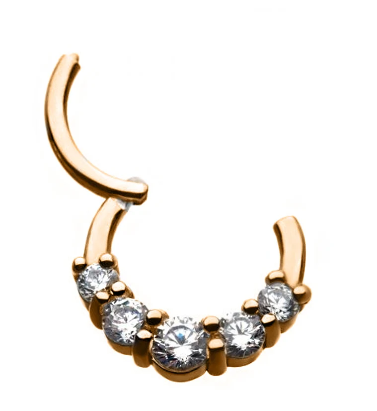 Rose Gold PVD Cinque Hinged Segment Ring - Mrs Treak