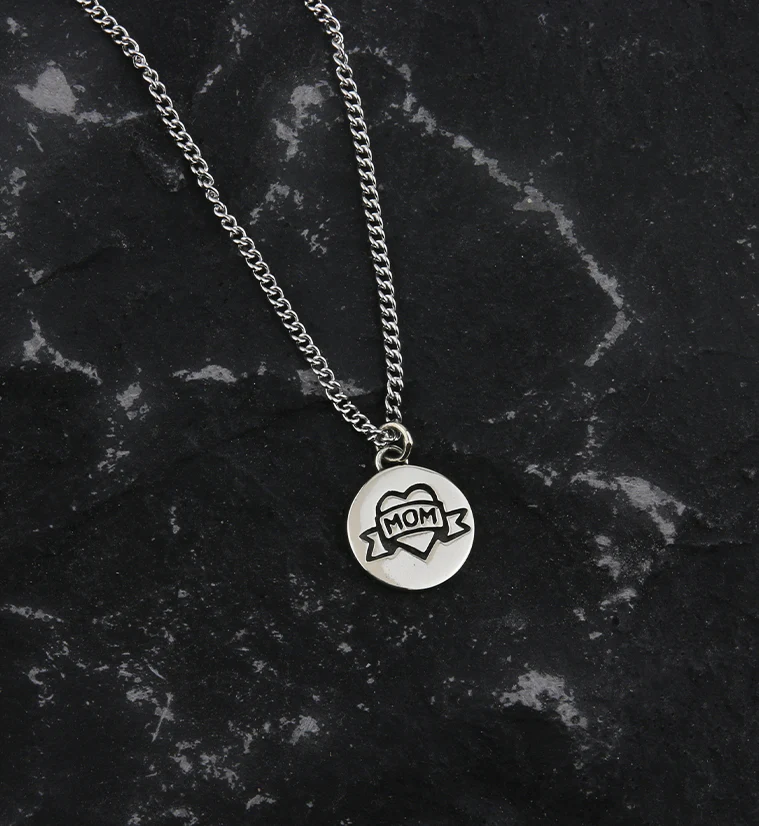 I Heart Mom White Brass Charm Necklace - Mrs Treak