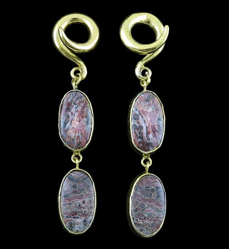 Double Ocean Jasper Stone Ear Weights - Mrs Treak
