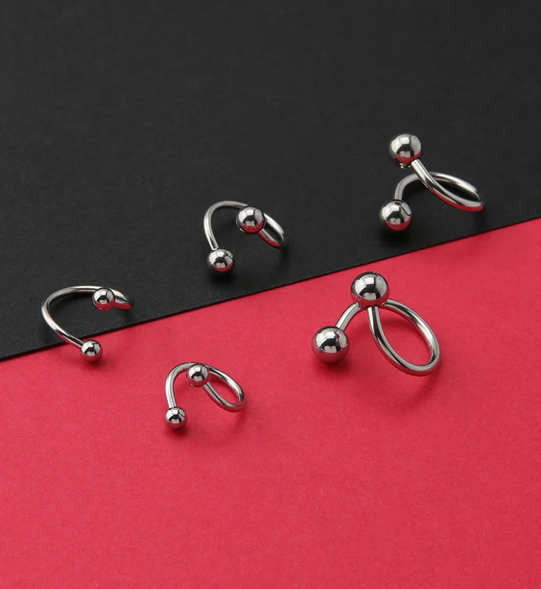 Twisted Stainless Steel Barbell - Mrs Treak