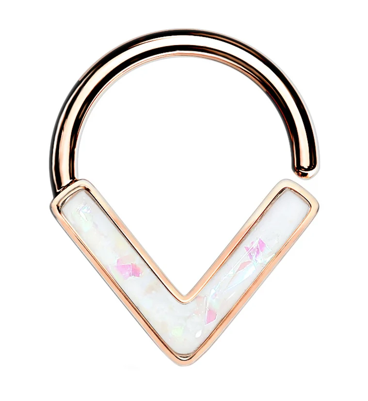 Rose Gold PVD White Glitz Mote Seamless Ring - Mrs Treak