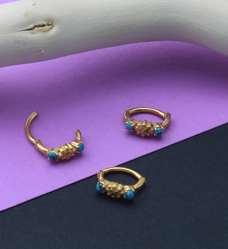 16G Gold PVD Flower Cab Rook Clicker - Mrs Treak