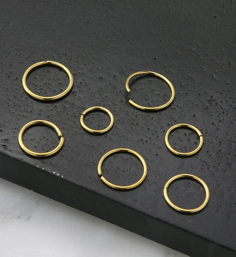 Gold PVD Titanium Annealed Seamless Hoop Ring - Mrs Treak