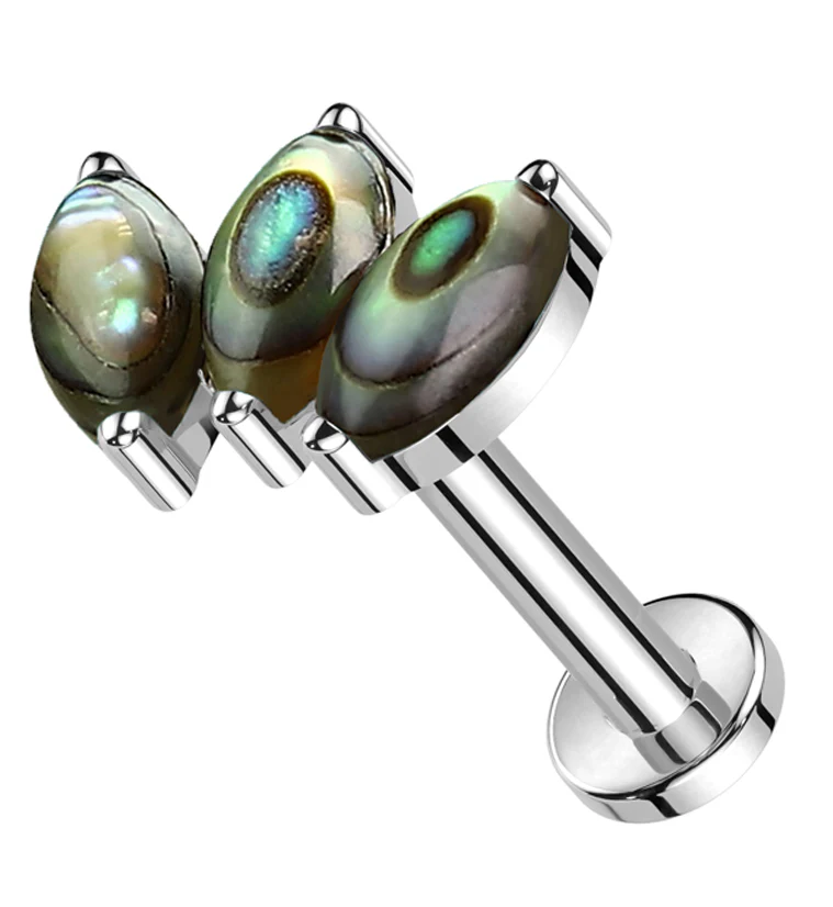 Empress Abalone Internally Threaded Titanium Labret - Mrs Treak