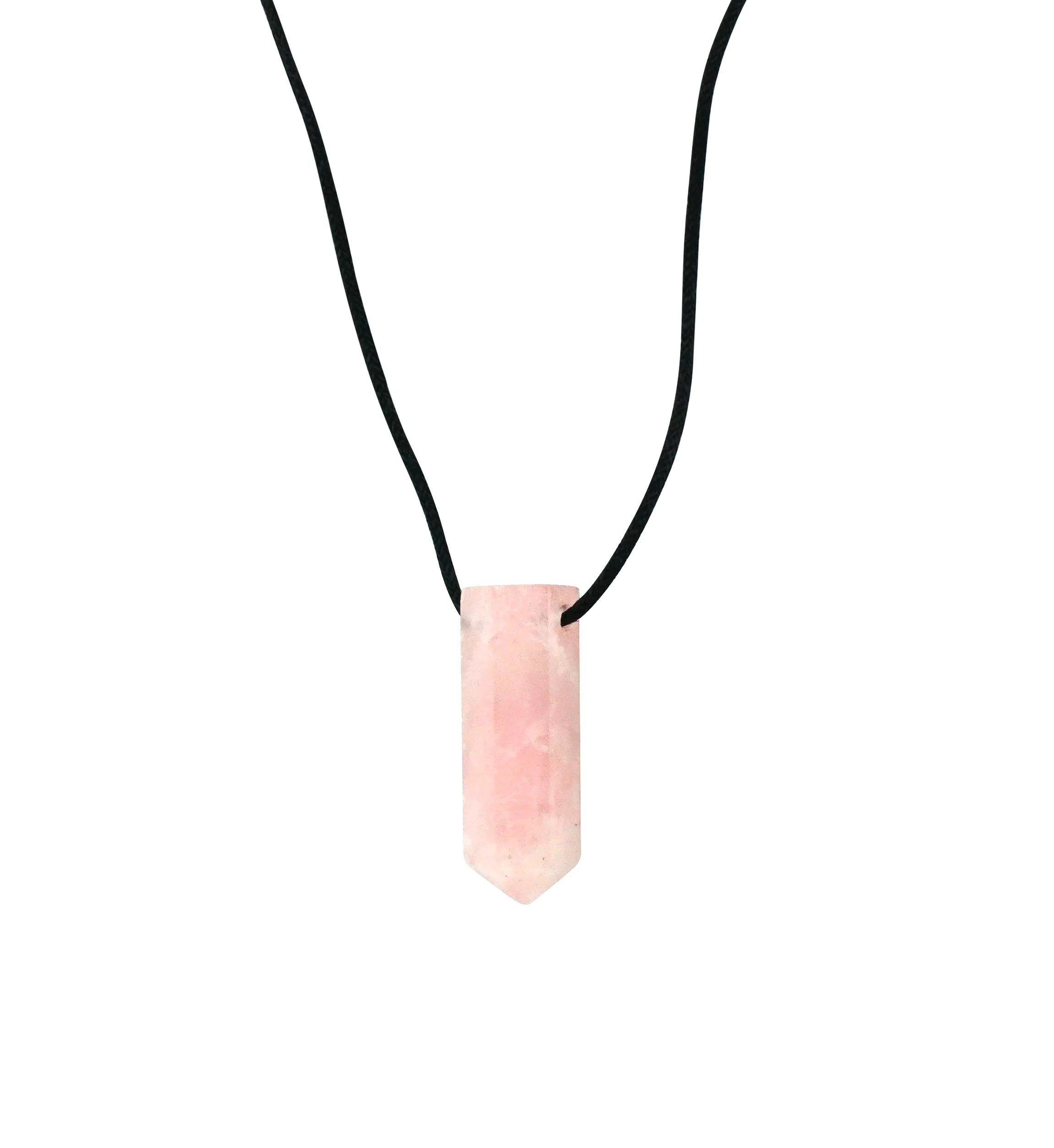Rose Quartz Crystal Stone Pendant Necklace - Mrs Treak