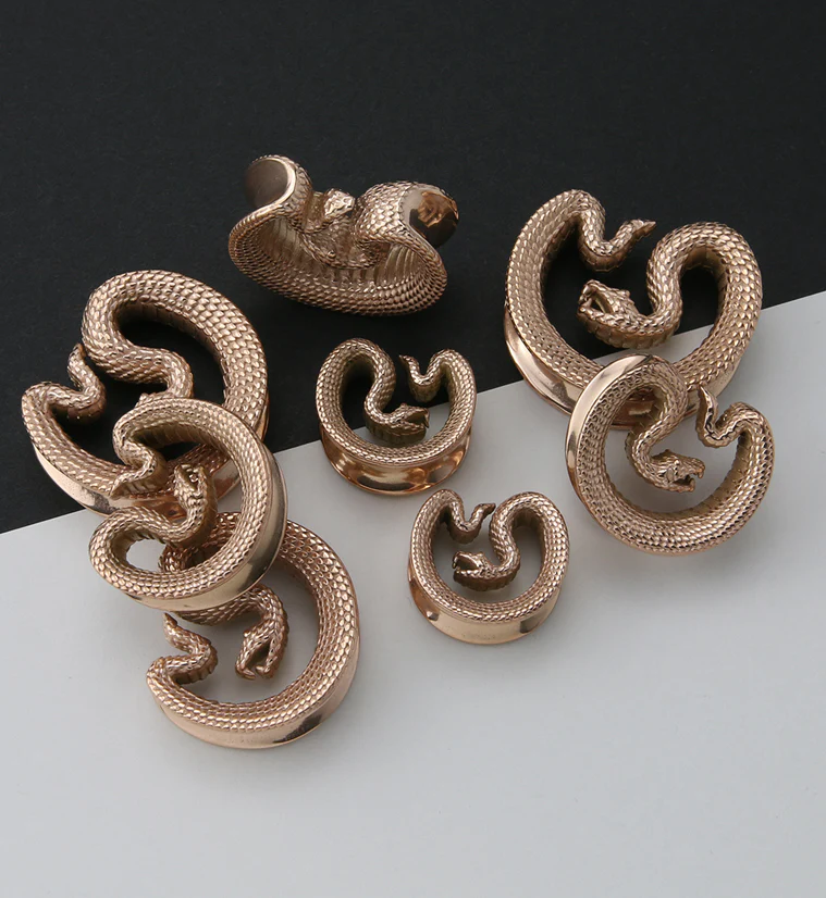 Rose Gold PVD Snake Stainless Steel Saddles - Mrs Treak