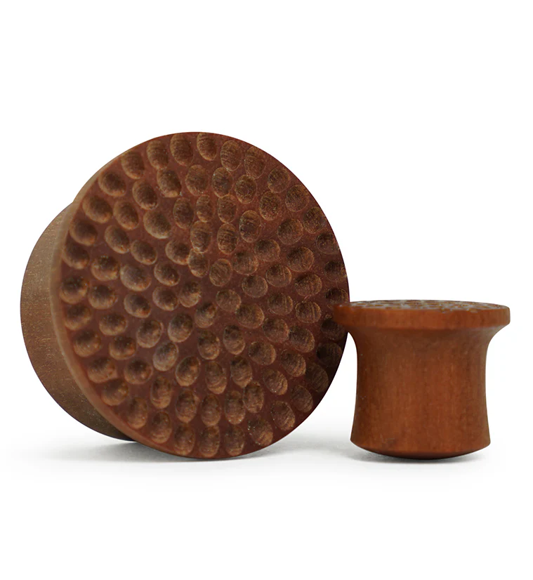 Hammered Saba Wood Mayan Flare Plugs - Mrs Treak