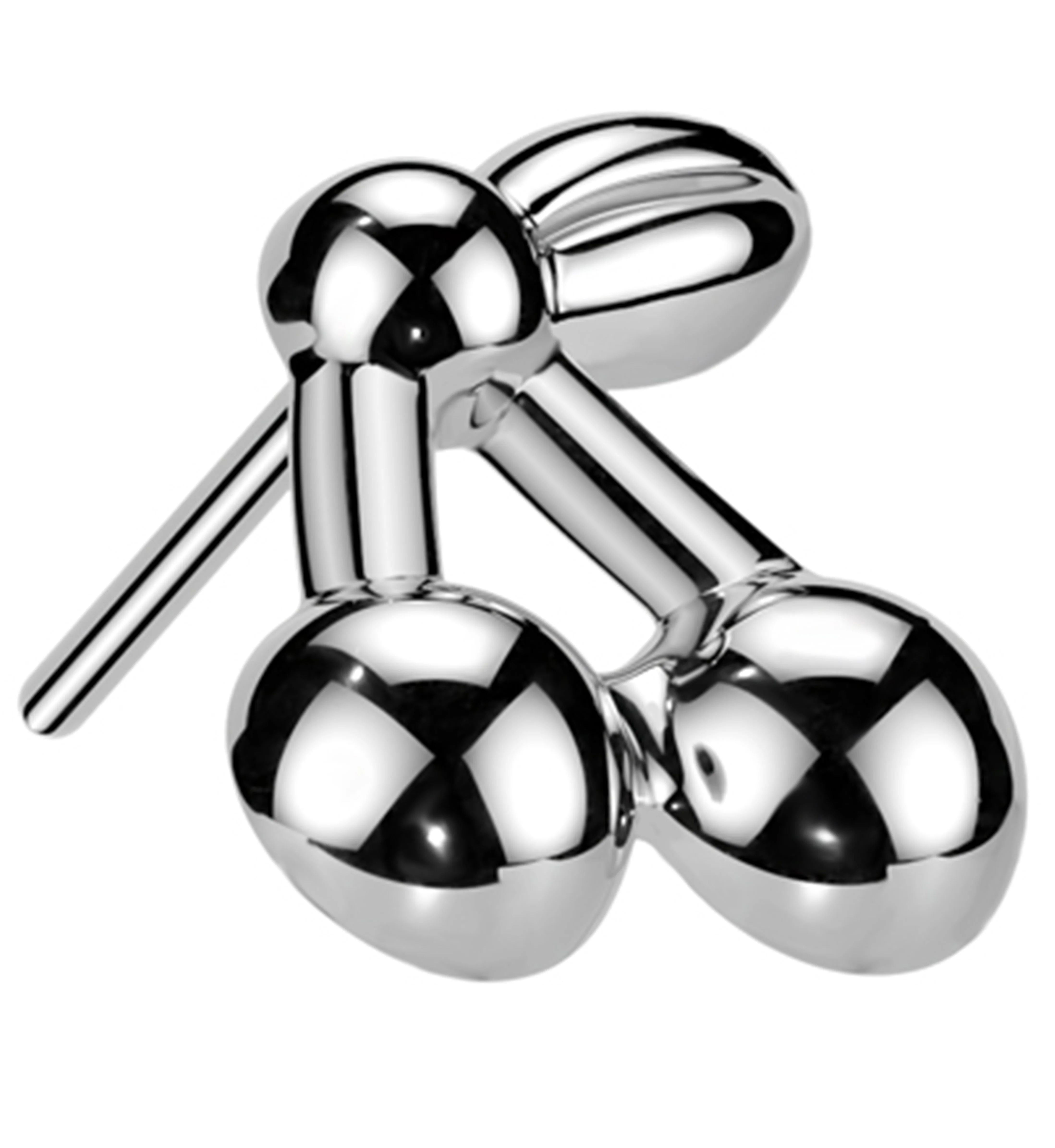 Double Cherries Titanium Threadless Top - Mrs Treak