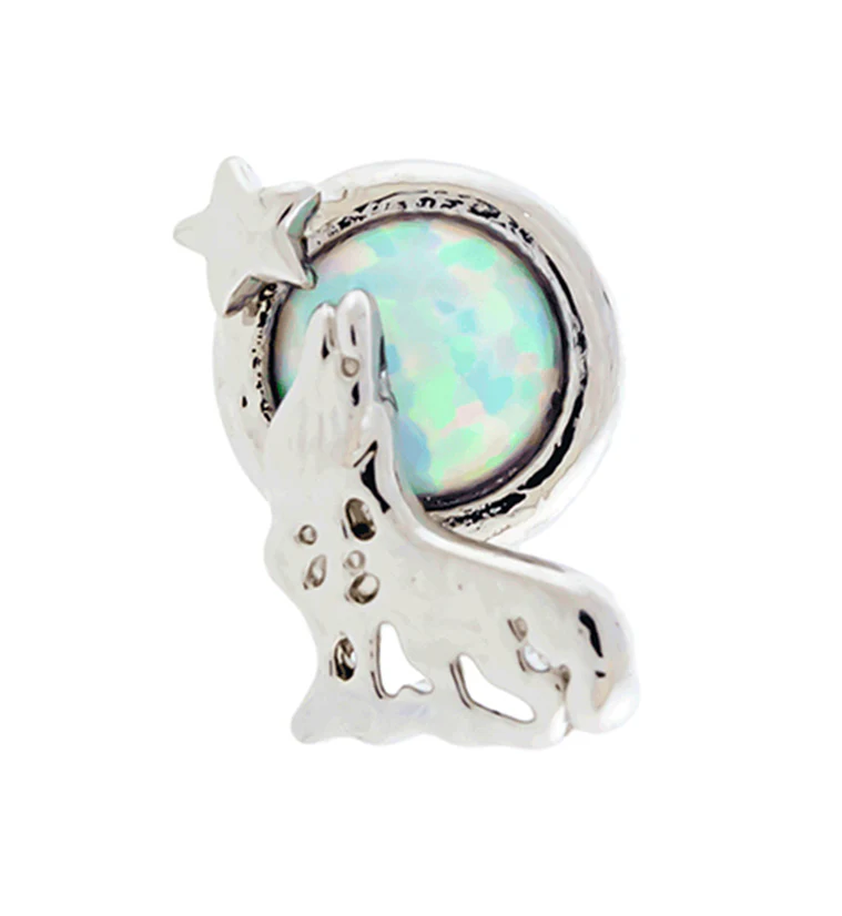 Wolf Howl White Opalite Cartilage Barbell - Mrs Treak