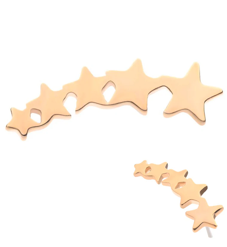 14kt Gold Five Star Threadless Top - Mrs Treak