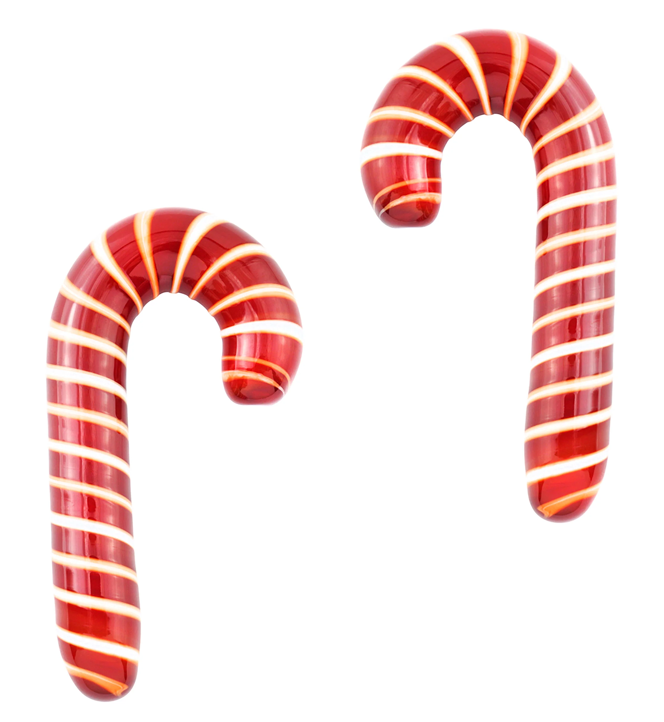 Red And White Candy Cane Glass Ear Hangers - Mrs Treak