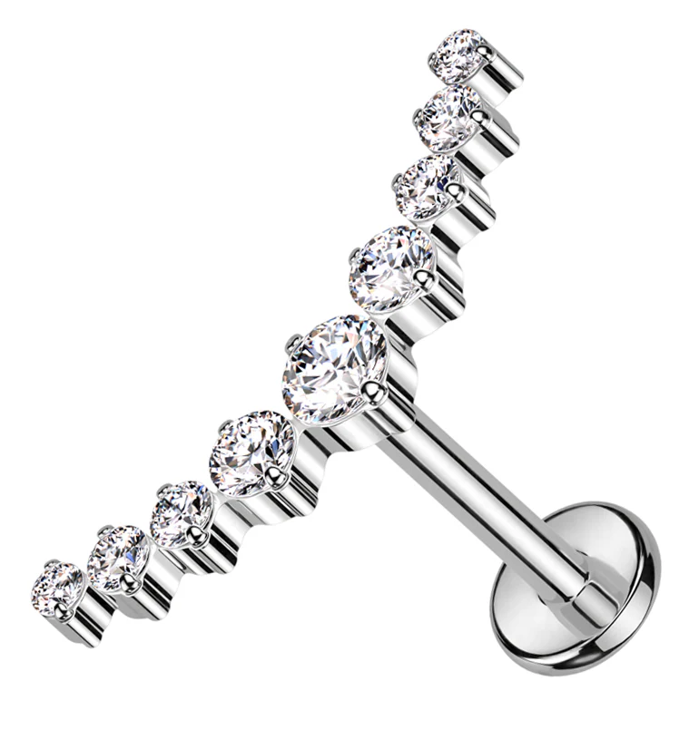 Arc Clear CZ Titanium Internally Threaded Labret - Mrs Treak