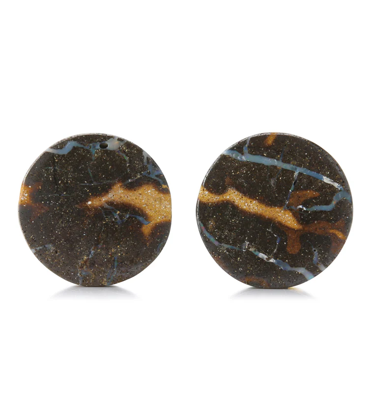 Boulder Opal Stone Plugs 7/8