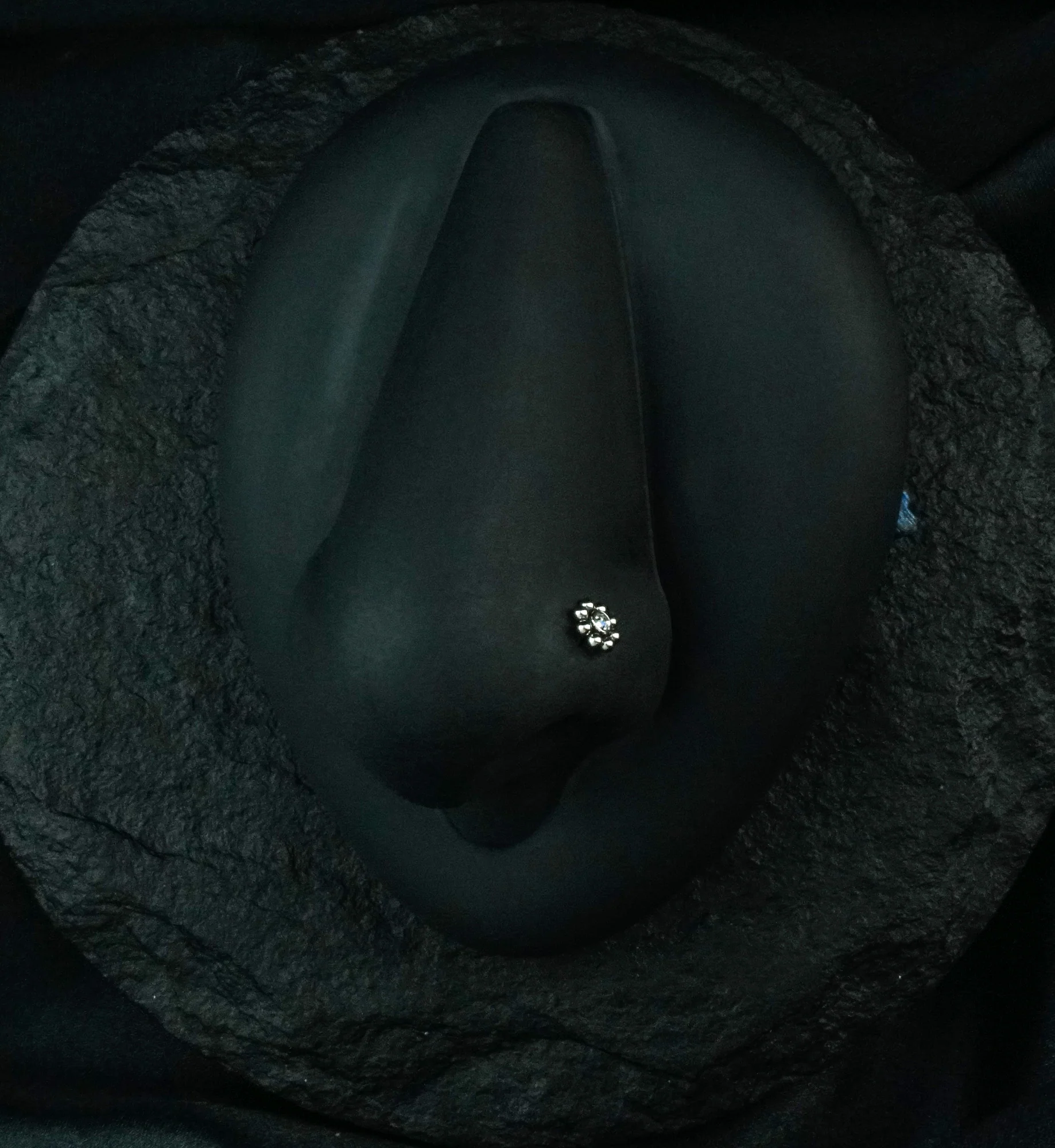 Beaded Flower CZ Nose Screw Ring - Mrs Treak