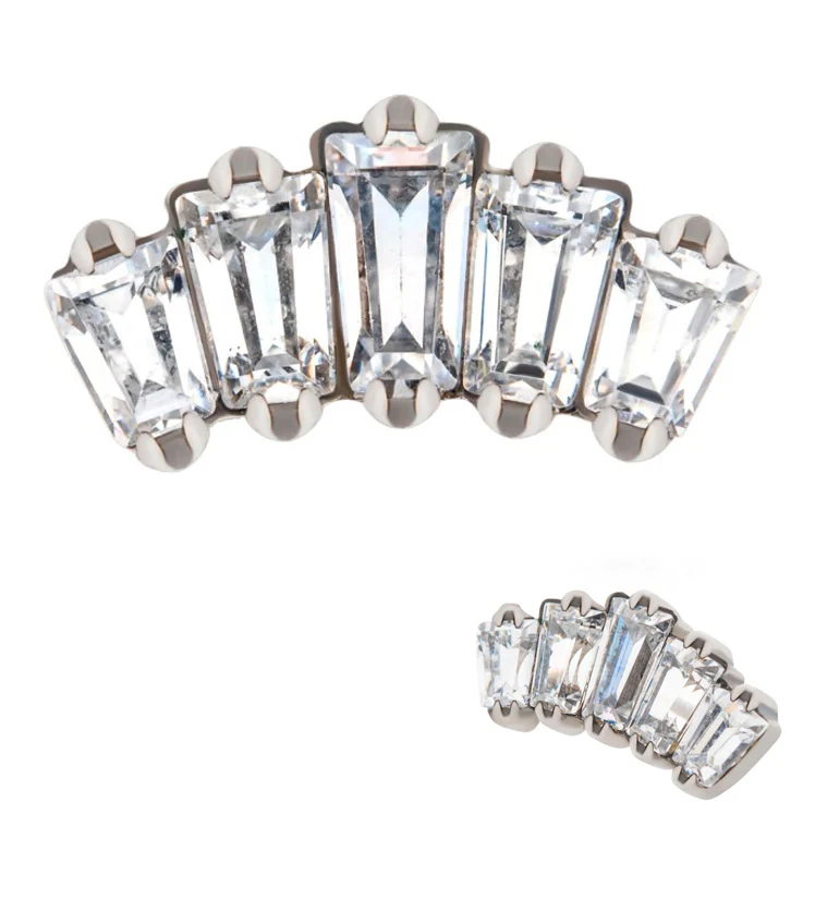 Drape CZ Titanium Threadless Top - Mrs Treak