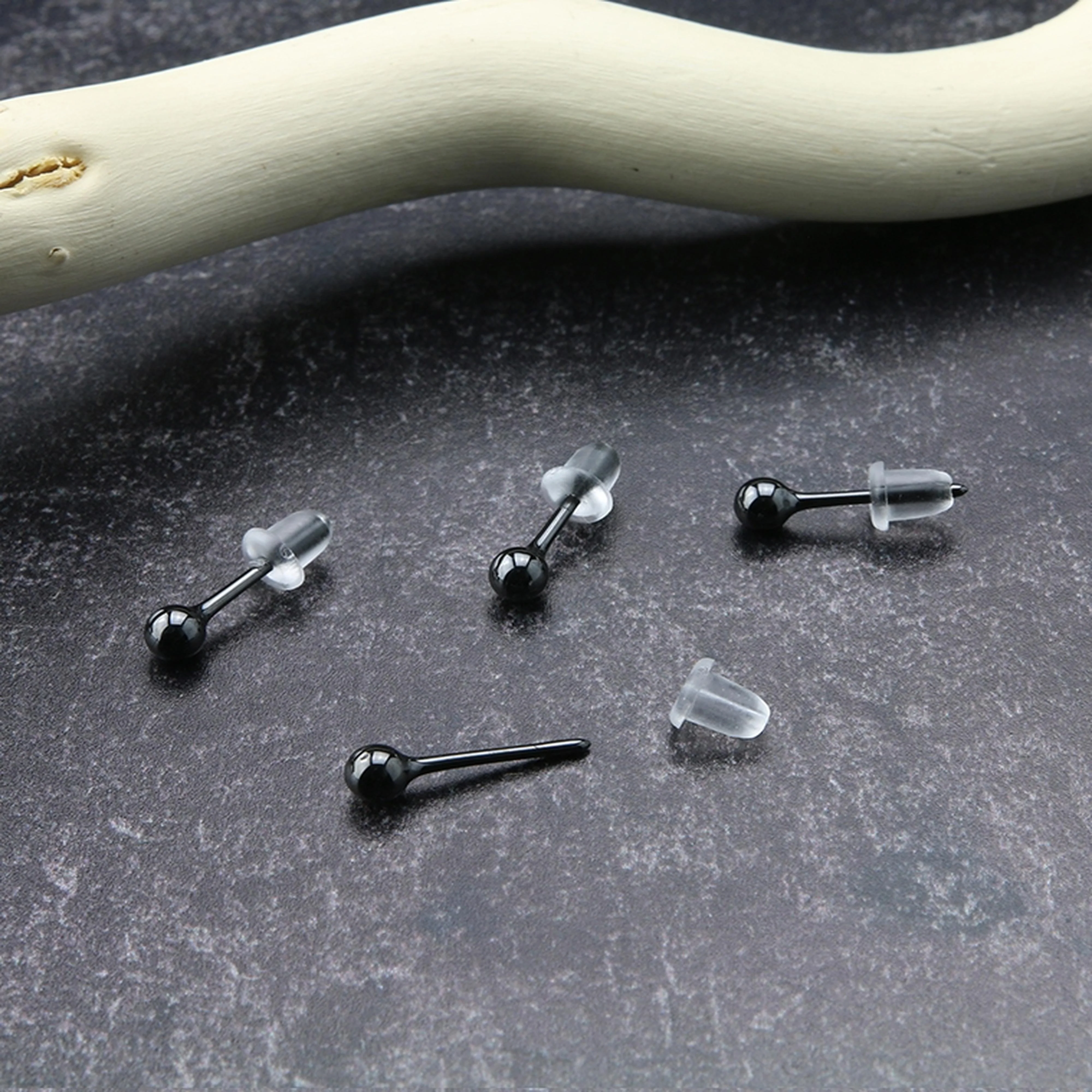 Black Ceramic Orb Earrings - Mrs Treak