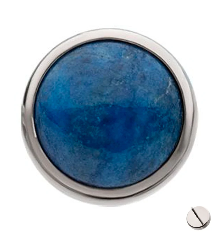 Lazurite Stone Titanium Threadless Top - Mrs Treak