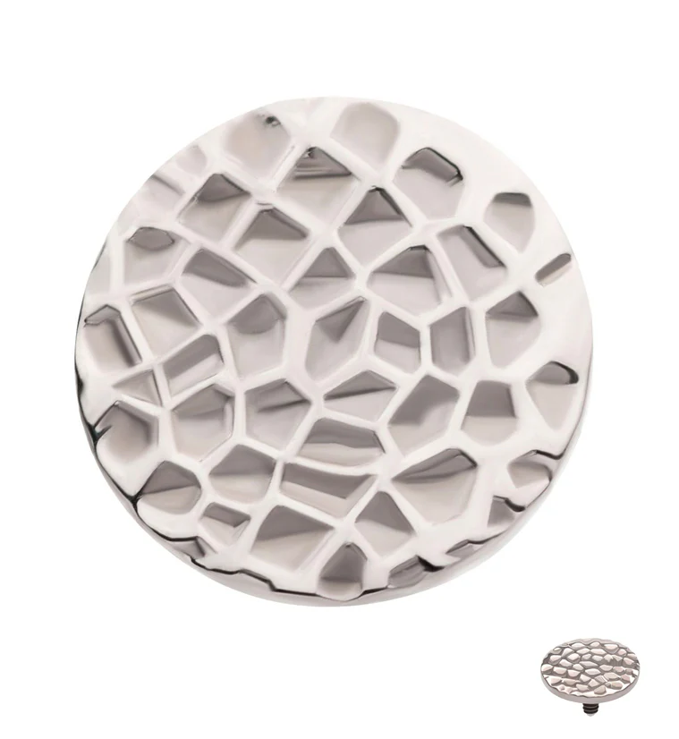 Hammered Disk Internally Threaded Titanium Top - Mrs Treak