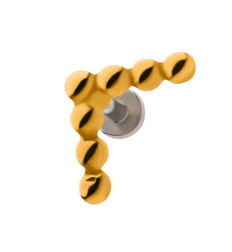 Gold PVD Beaded Point Labret Post - Mrs Treak